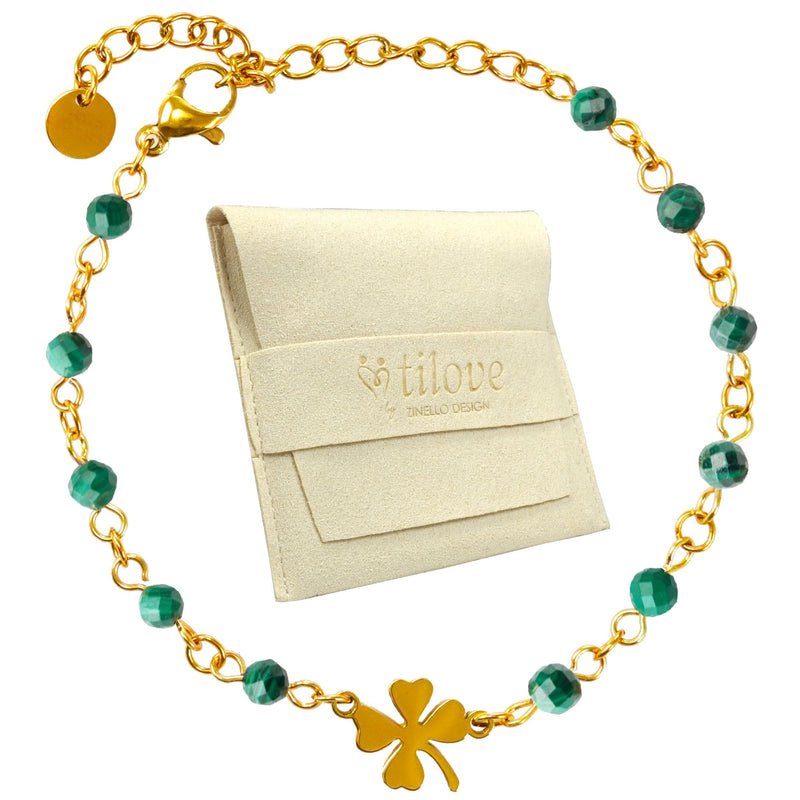 TILOVE - Bracelet en Malachite Naturelle pour Lithothérapie et Harmonie des Chakras