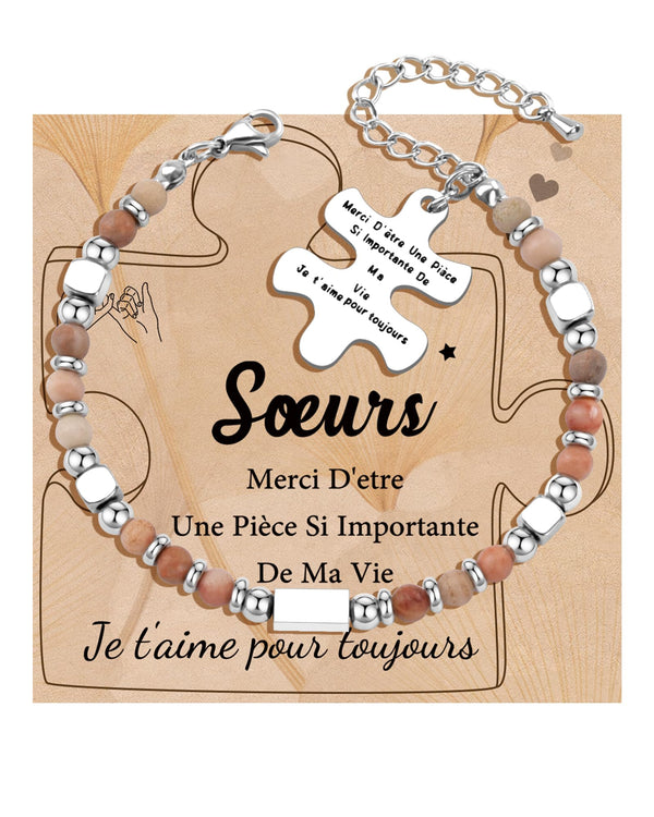 CheersLife Bracelet Puzzle - Cadeau Idéal pour Sœur, Anniversaire, Noël et Occasions Spéciales