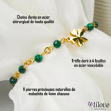 TILOVE - Bracelet en Malachite Naturelle pour Lithothérapie et Harmonie des Chakras