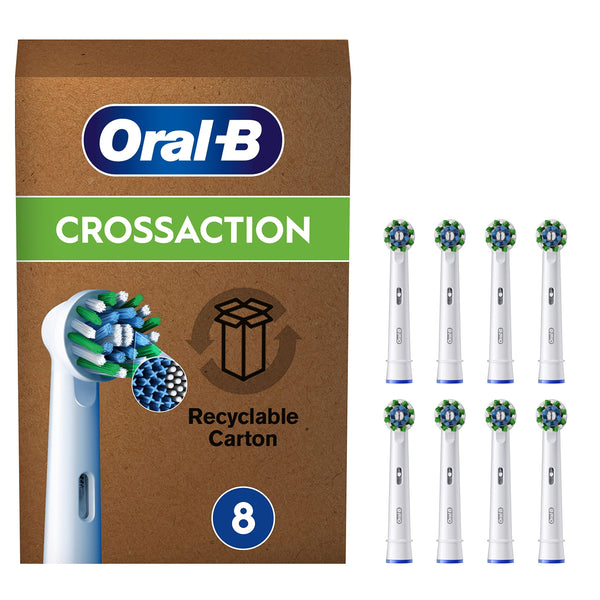 Oral-B Pro Cross Action Brossettes pour Brosse à dents électriques, Pack De 8 Unités,