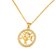 Collier Arbre de Vie Zirconiums avec chaîne plaqué or 1 micron