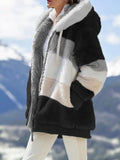 Manteau d'hiver à capuche pour femme, vêtement décontracté avec fermeture éclair, veste en cachemire  nouvelle collection
