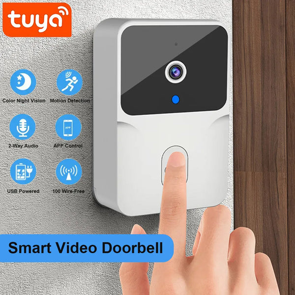 Tuya – sonnette vidéo WiFi sans fil, caméra HD, détection de mouvement PIR, alarme IR, sécurité, sonnette de porte intelligente pour maison, interphone WiFi pour la maison