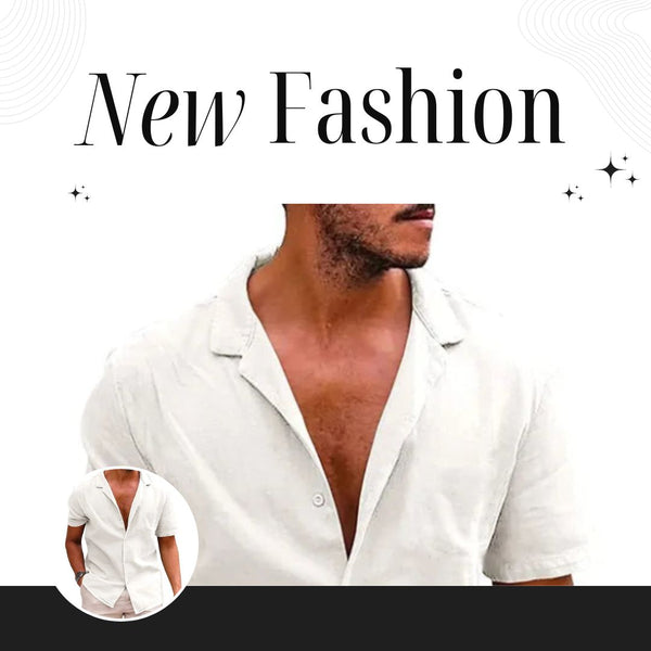 Chemise d'Été en Lin et Coton pour Homme, Style Casual et Urbain Chic